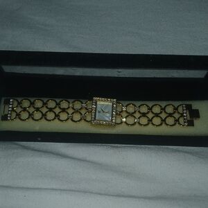 Gold and Silver Chain Link Watch